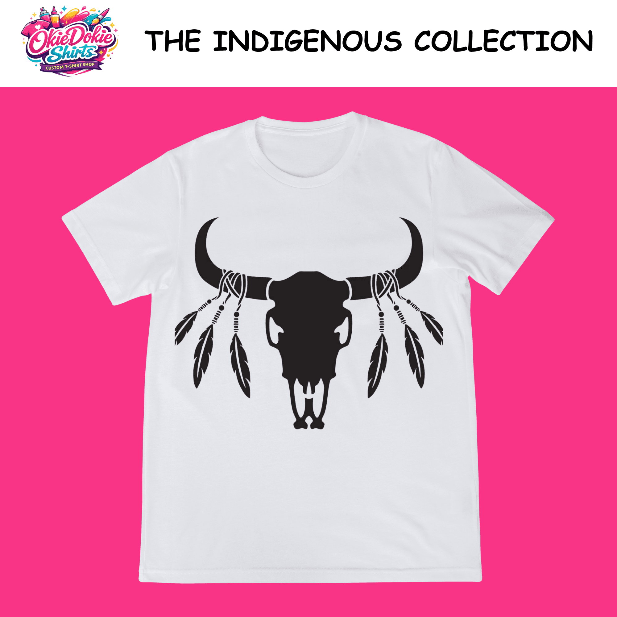 6 FEATHER COW SKULL